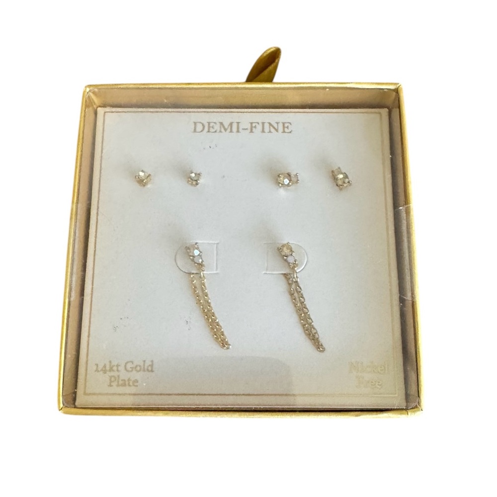 New Gold Plated Earrings Set